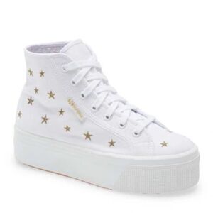 Superga 2705 Embroidered Platform High Top Sneaker In Stars
